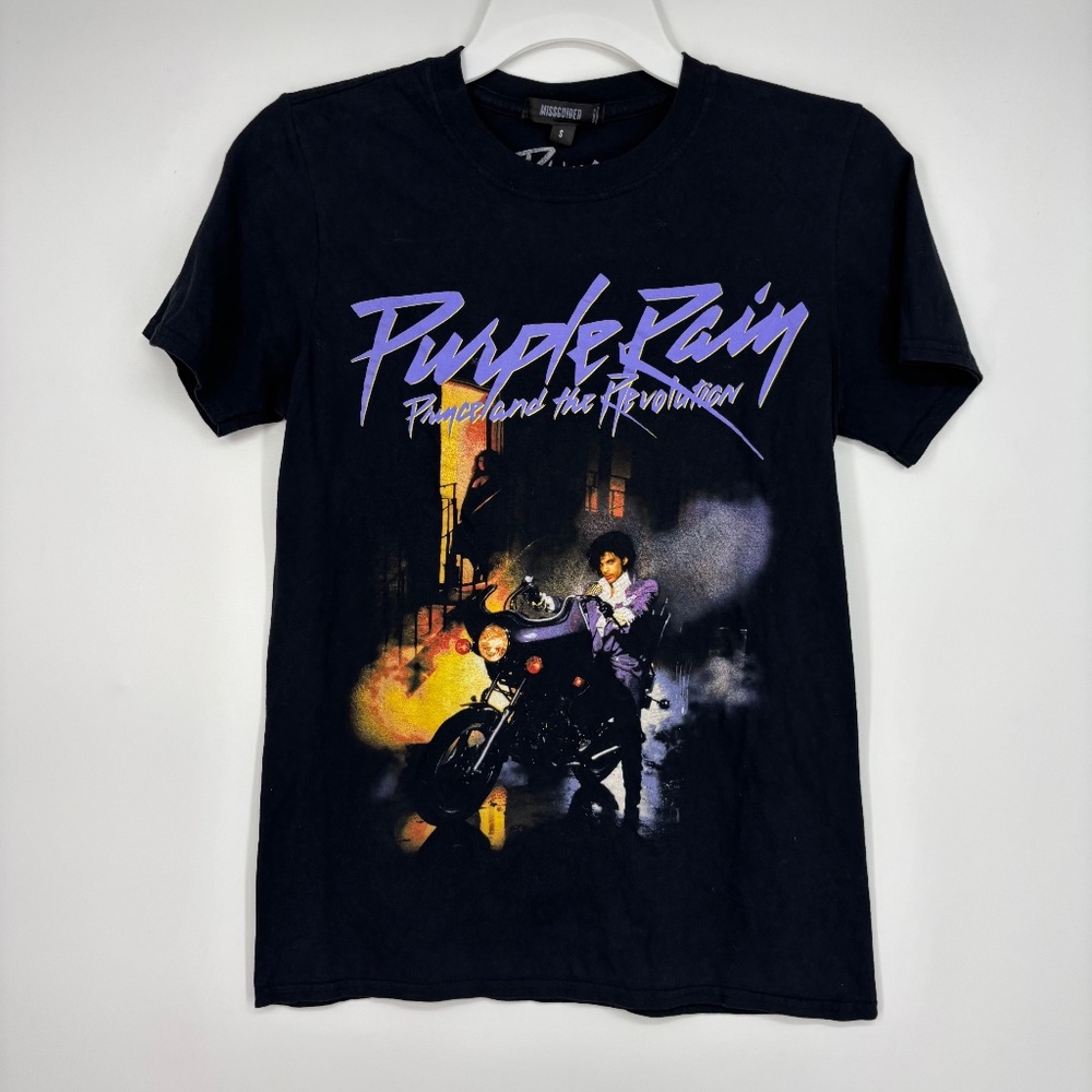 Missguided Juniors Small Graphic T-Shirt Prince and the Revolution Purple Rain